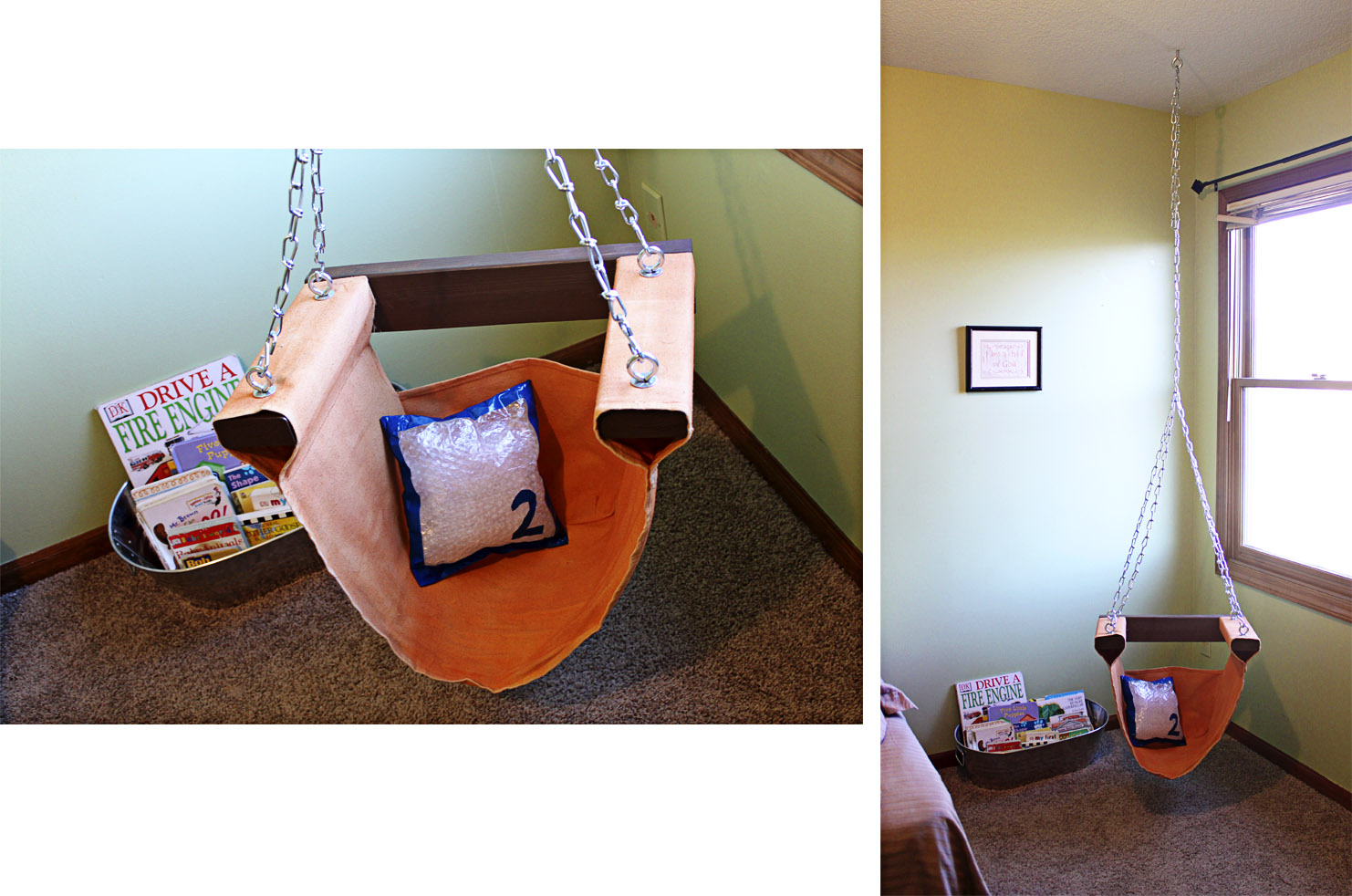 Reading nook hanging chair