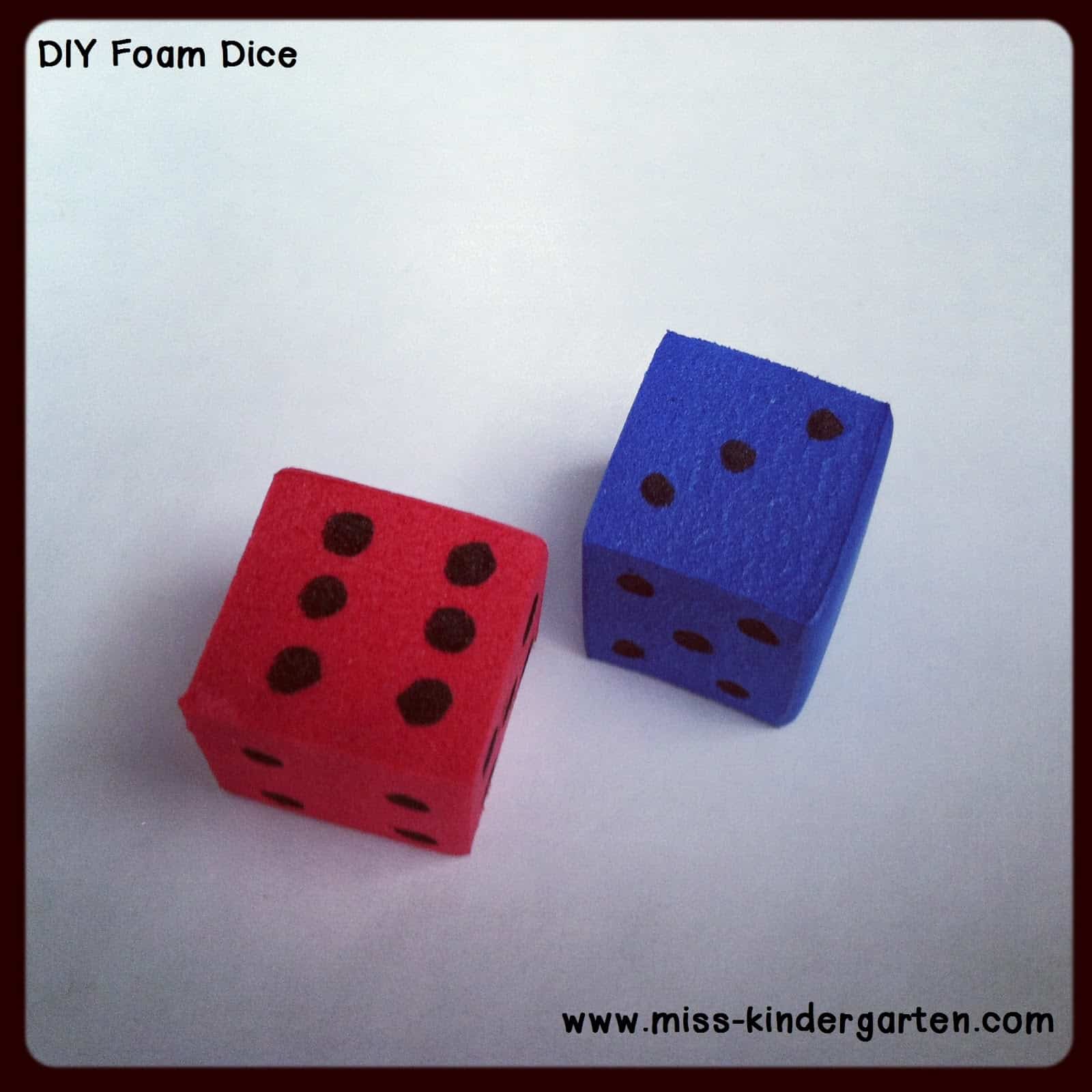 Colourful foam dice