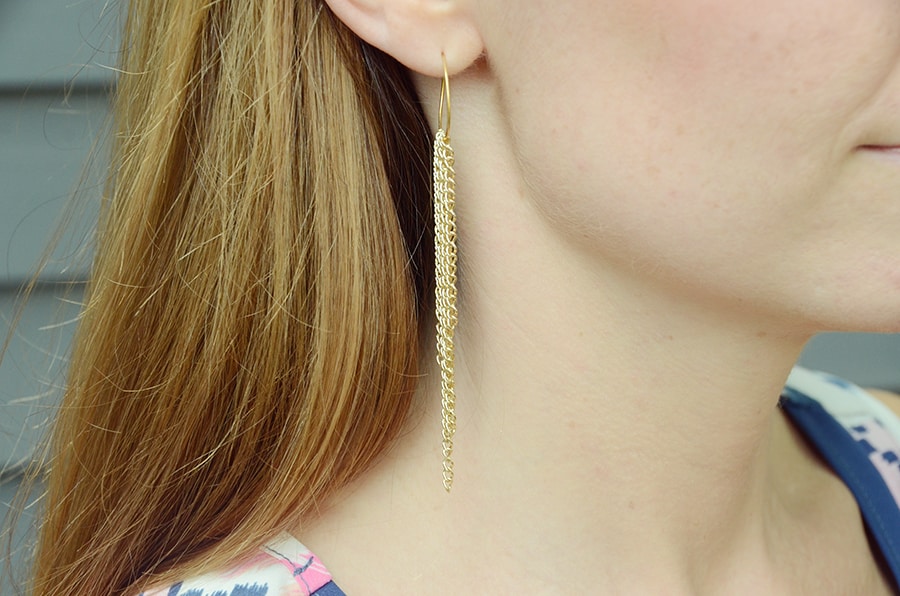 Diy chain loop earrings 7