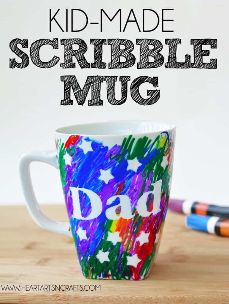 Diy fathers day sharpie mugs kids scribble art