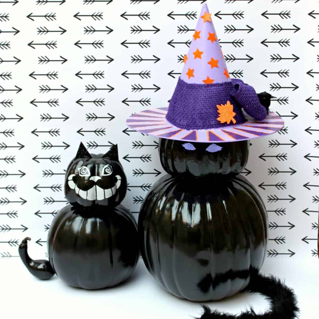 Diy black cat pumpkins