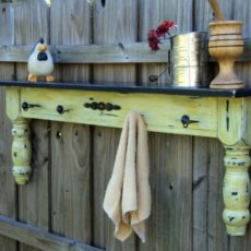 Decorative table piece fence shelf
