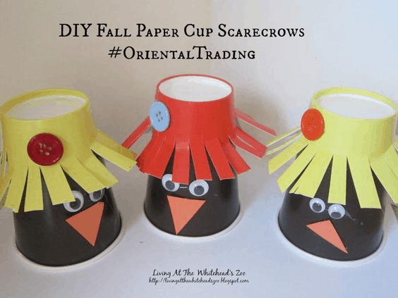 Fall paper scarecrows