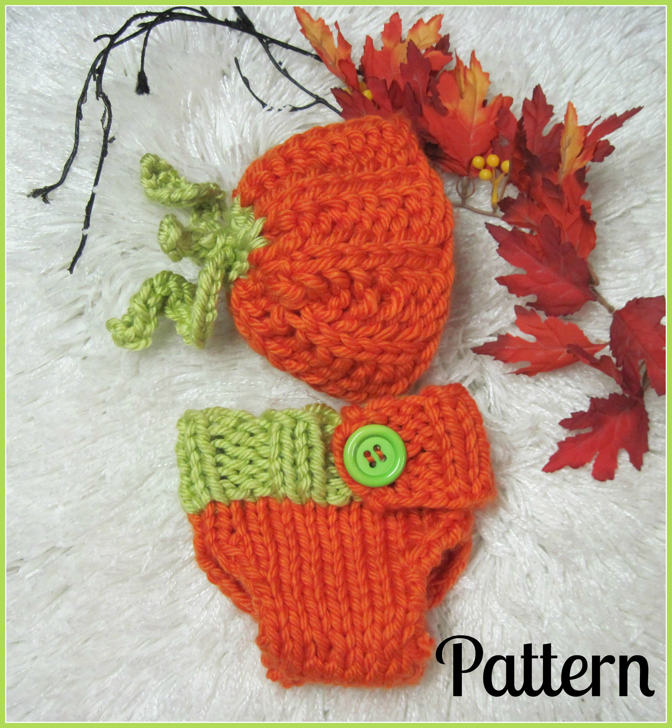 Little pumpkin hat and diaper cover