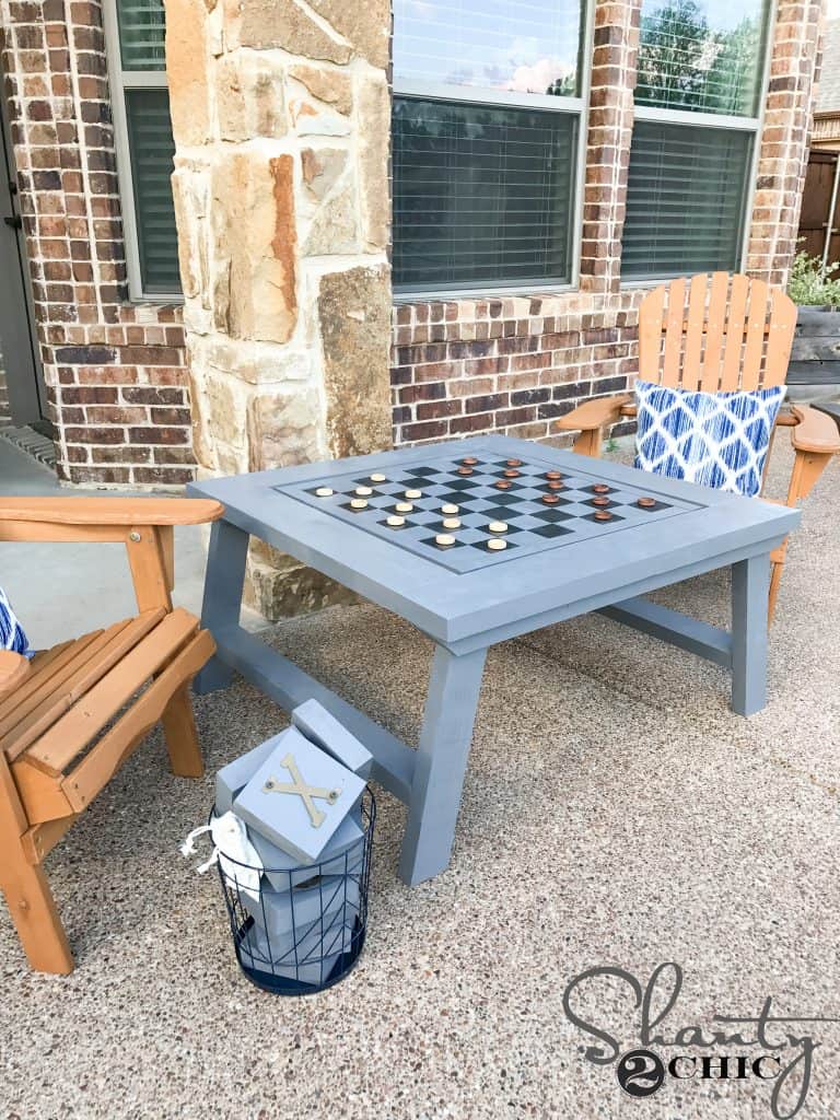 Outdoor checkers table diy