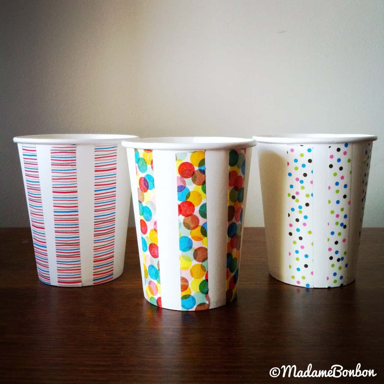 Pretty washi tape paper cups