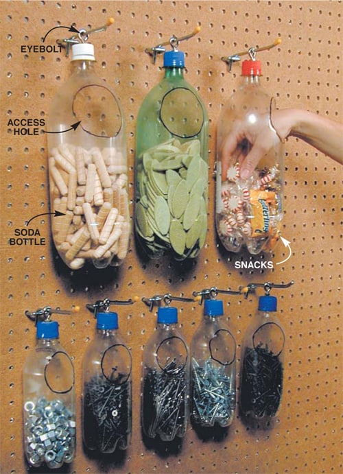 Pop bottle notions storage