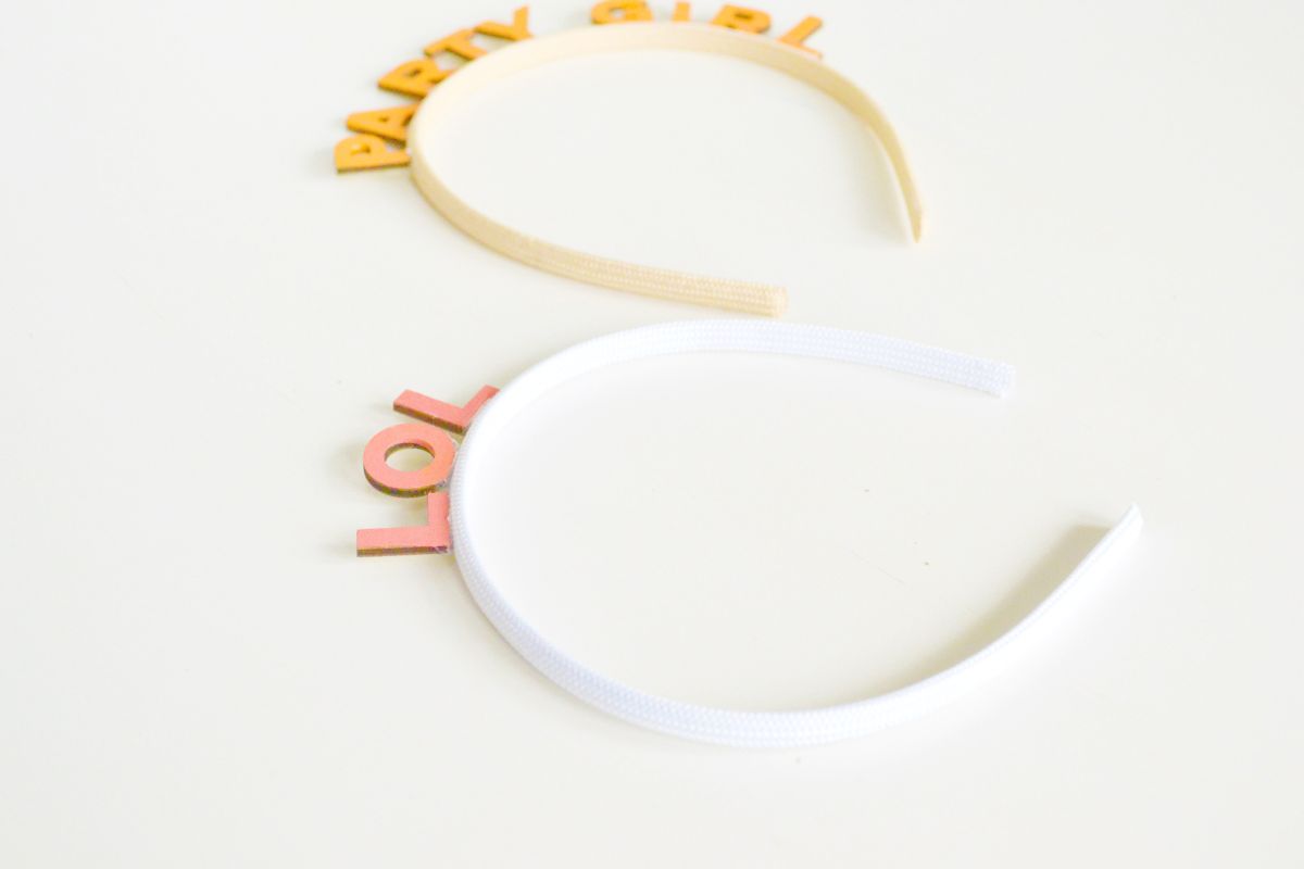 DIY Party Hat Headband lay letters