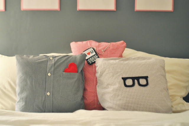 DIY Button Up Shirt Pillows