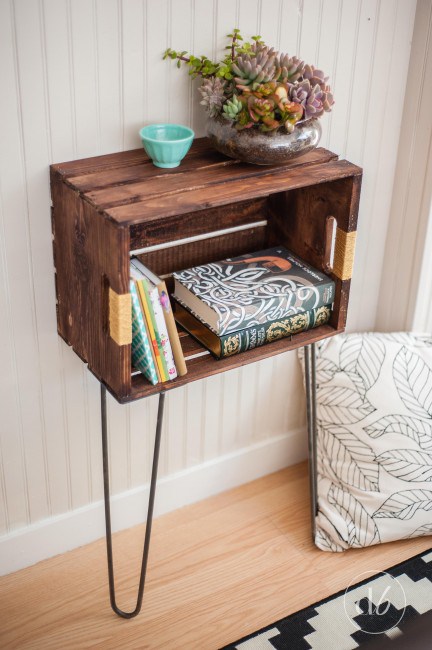 DIY Crate Hipster End Table