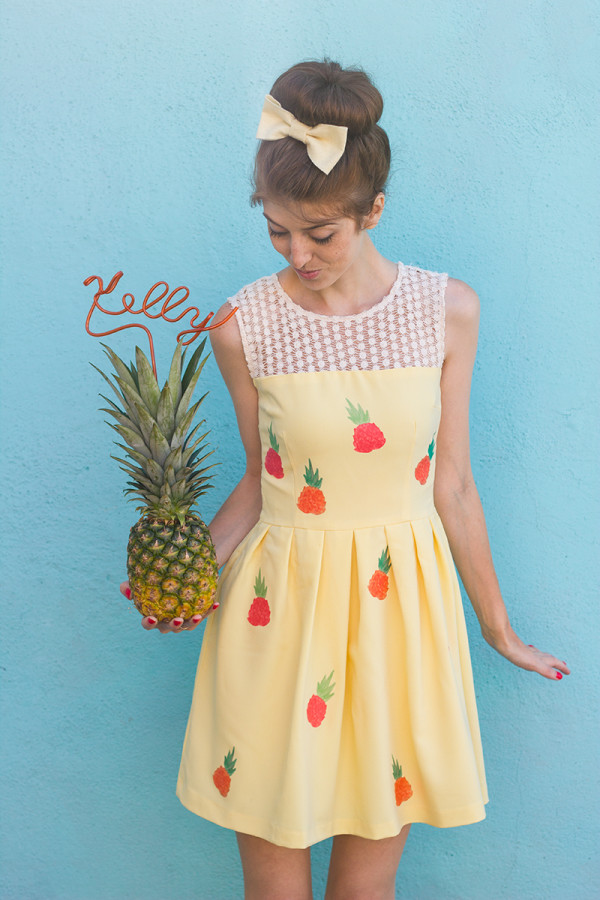 DIY Iron On Transfer Pineapple Dress