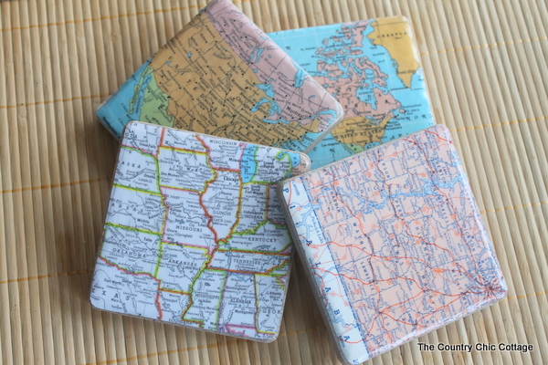 DIY Map Coasters