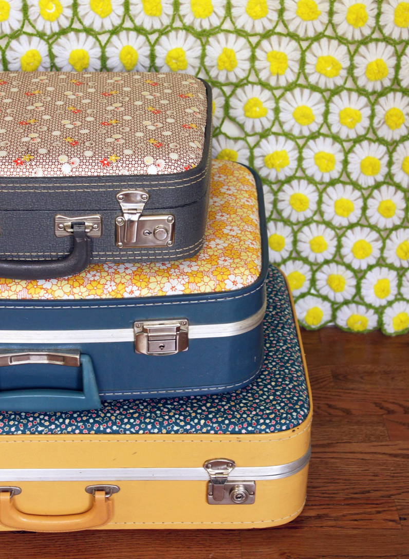 DIY Vintage Suitcase Fabric