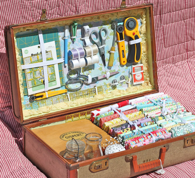 DIY Vintage Suitcase Sewing kit