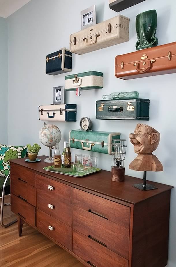 DIY Vintage Suitcase Shelf