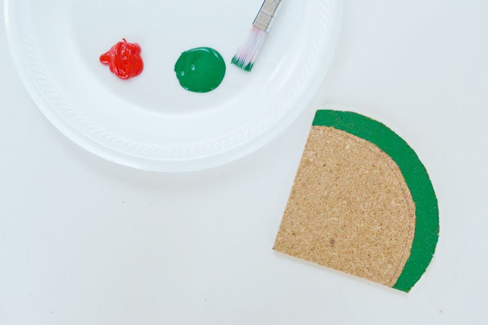 DIY Watermelon Coasters Painting Process