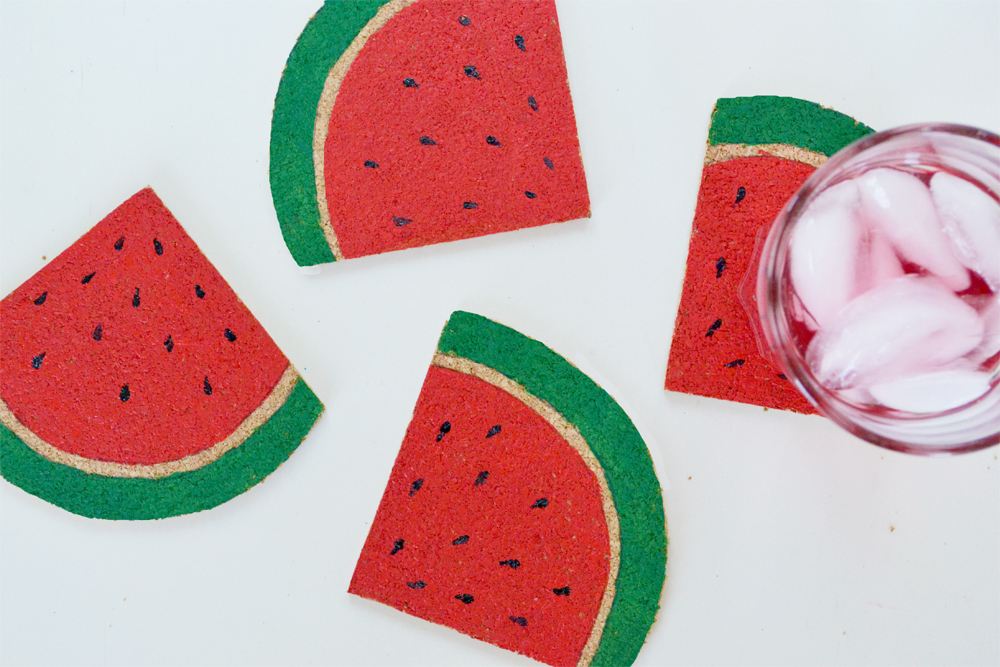 DIY Watermelon Coasters