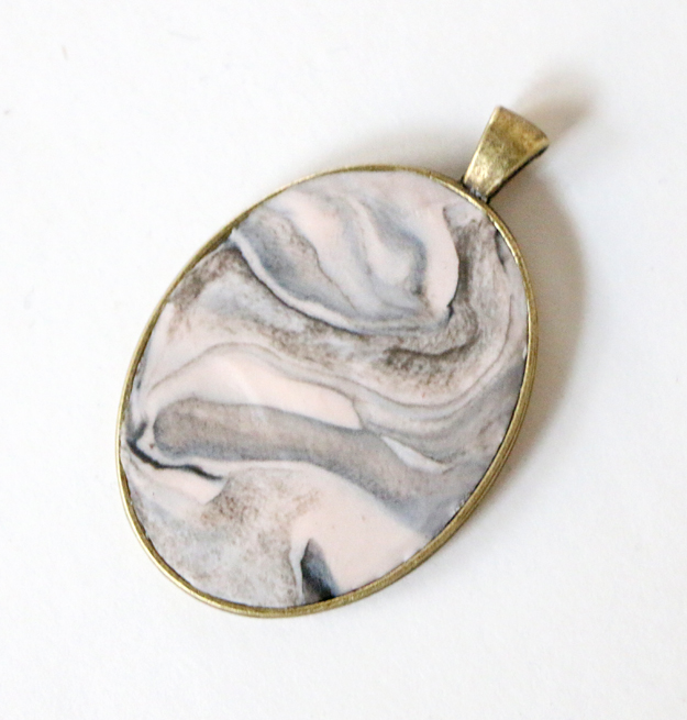 Marbled Clay Pendant Necklace Place