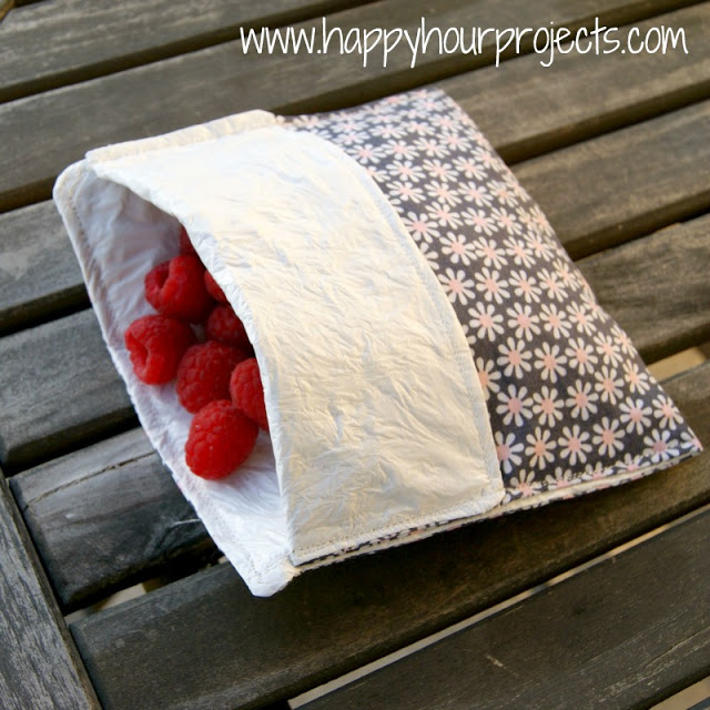 fabric scrap reusable snack bag