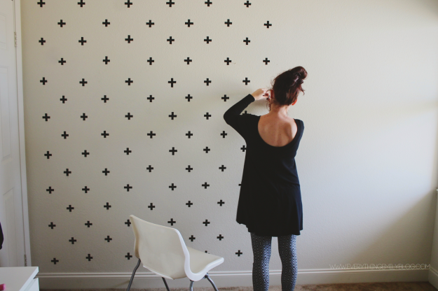 washi tape accent wall