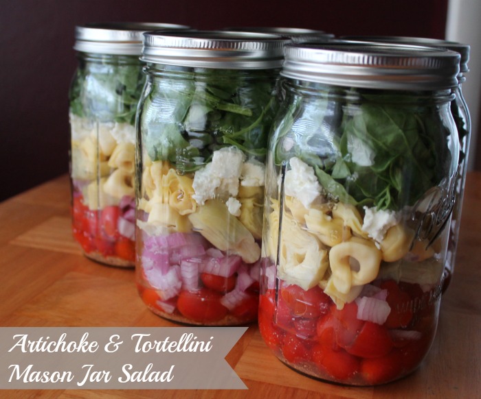 Artichoke & Tortellini Mason Jar Salad