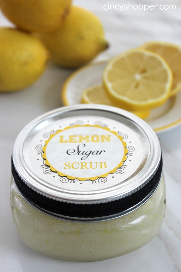 DIY Lemon Sugar Scrub in Baby Food Jar