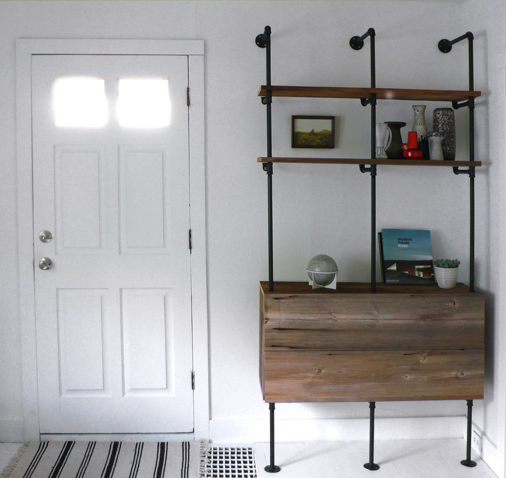 DIY Pipe ENTRY TABLE WITH SHELVES