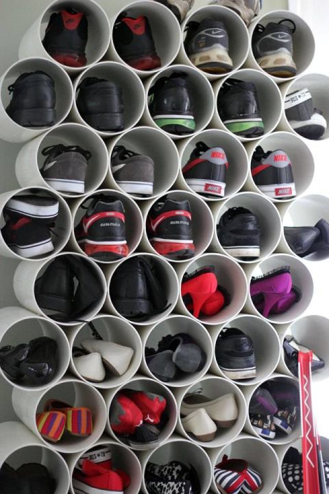 DIY Pipe Shoe Rack