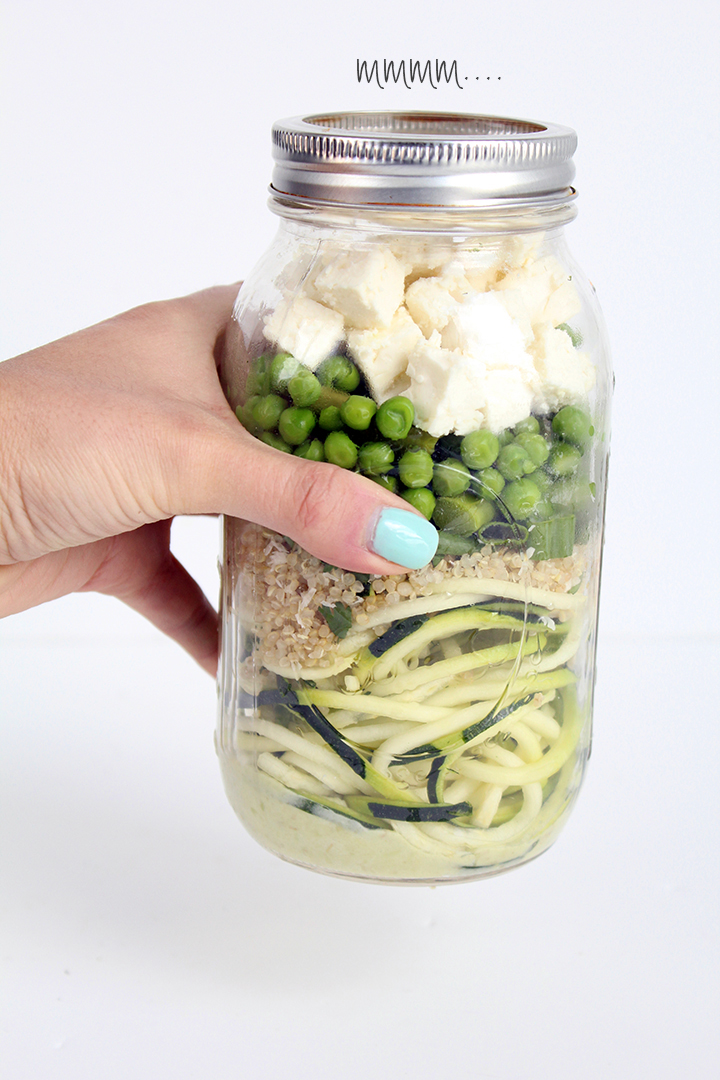 Zucchini Noodle Salad Mason Jar