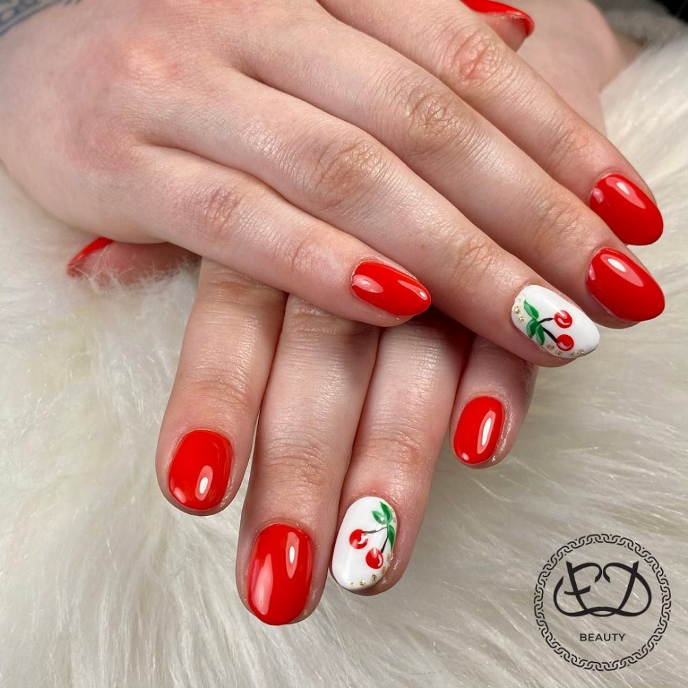 Cherry touch Nail designs