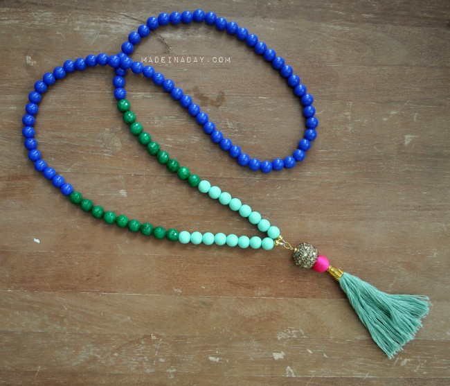 colorful tassel necklace
