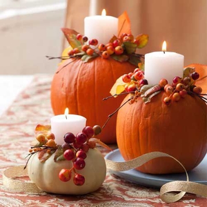 pumpkin candleholders