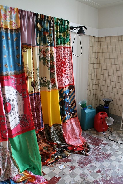 scarves into curtain