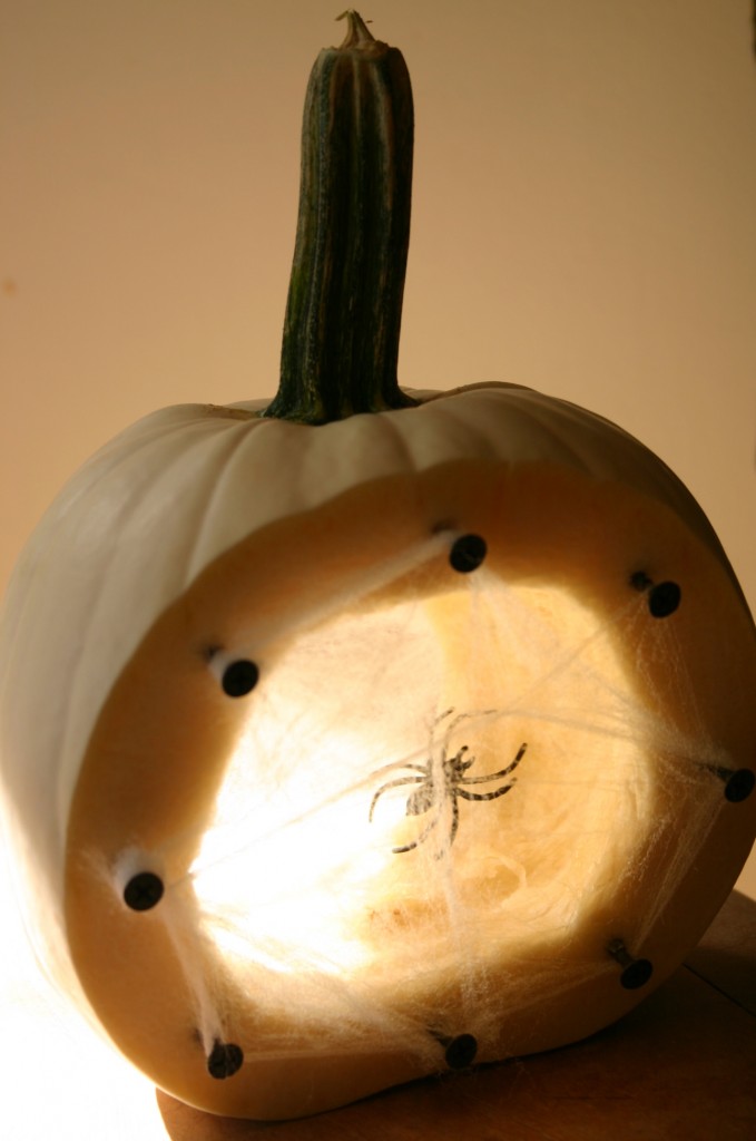 Spider's Nest Pumpkin Carving Idea