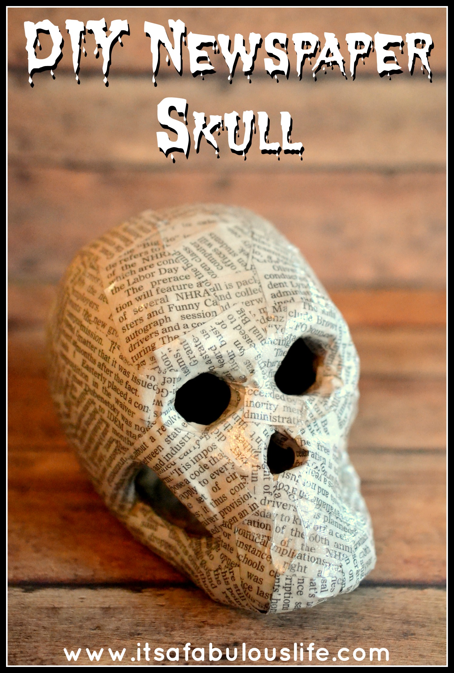 Halloween Decoration - Newspaper Skull