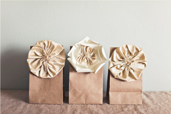 Floral Paper Bag Gift Wrapping