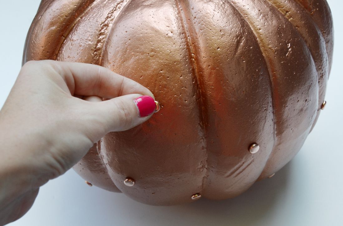 Glamorous Pumpkin inserting your copper brads