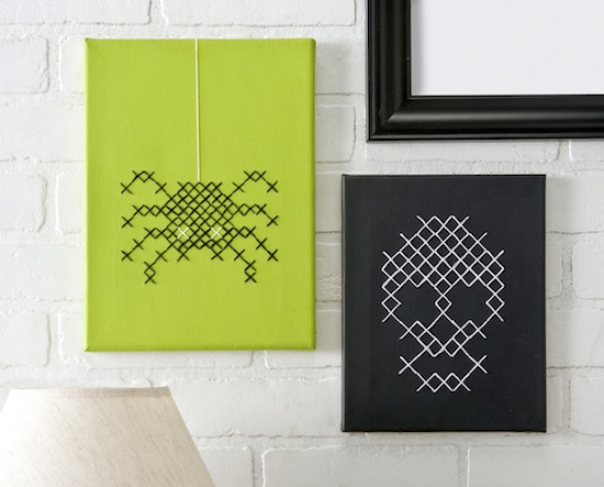 Cross-Stitch Canvases Halloween Decorations
