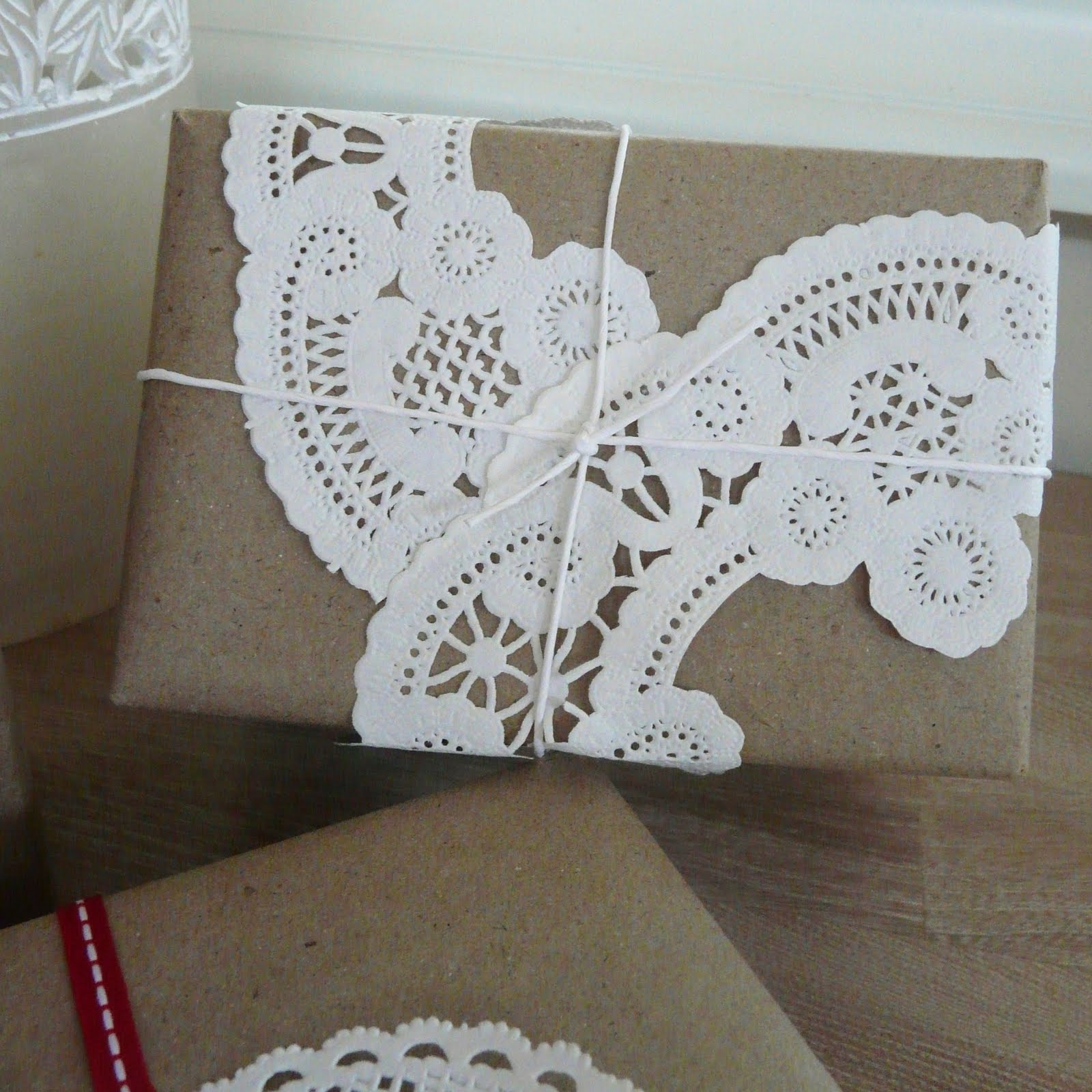 Paper Doily Gift Wrapping