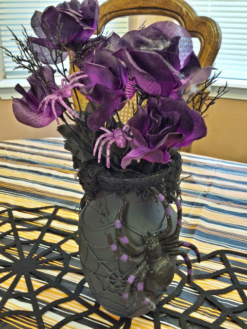 Spider Vase Hallowen Centerpiece