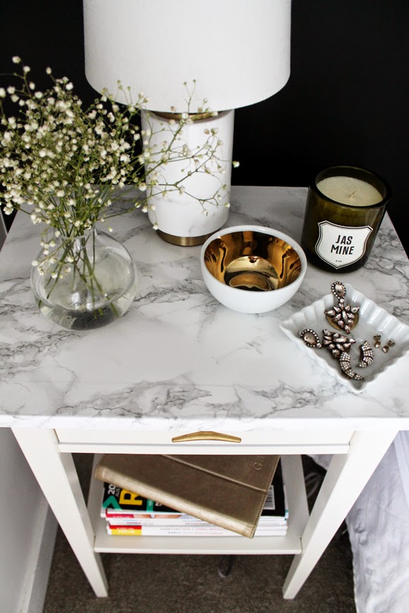 bedside table marble diy