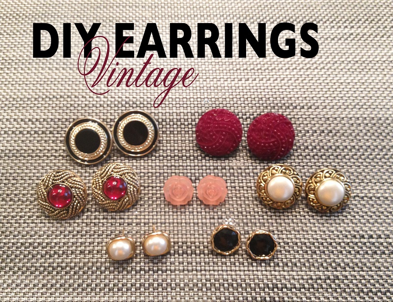 diy vintage button earrings