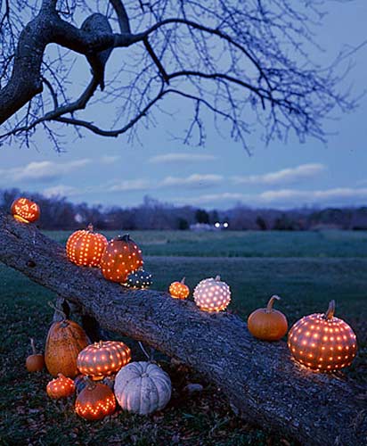 Halloween Porch Decor - Dotted Pumpkins 