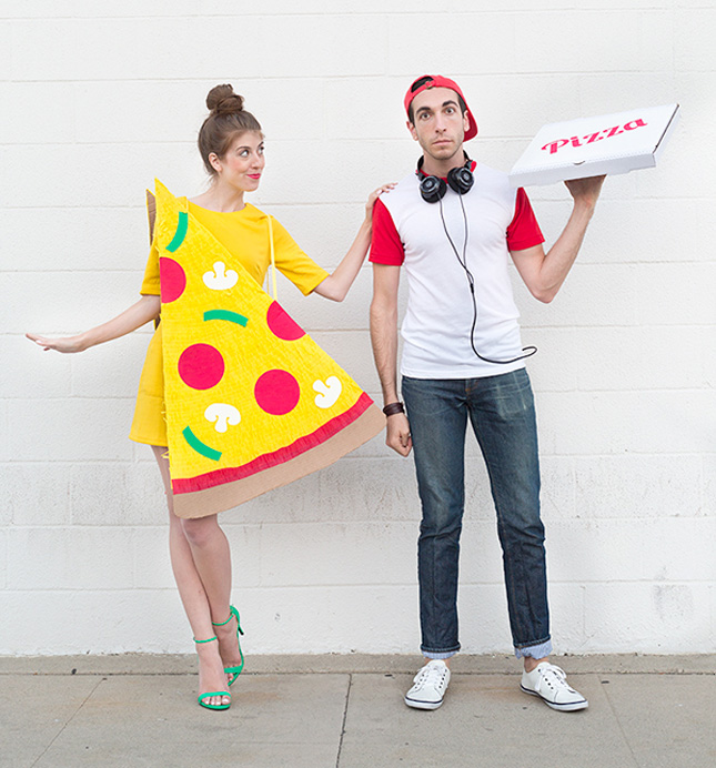 Pizza Slice and a Pizza Delivery Boy - Couples Halloween Costume