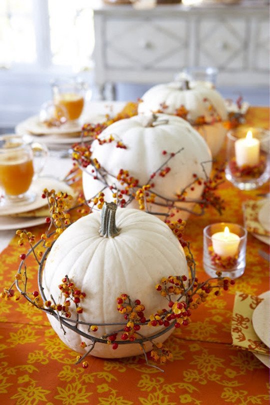 White and Orange Halloween Decoration Idea