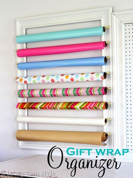 50-Genius-Storage-Ideas-all-very-cheap-and-easy-Great-for-organizing-and-small-houses-gift-wrap