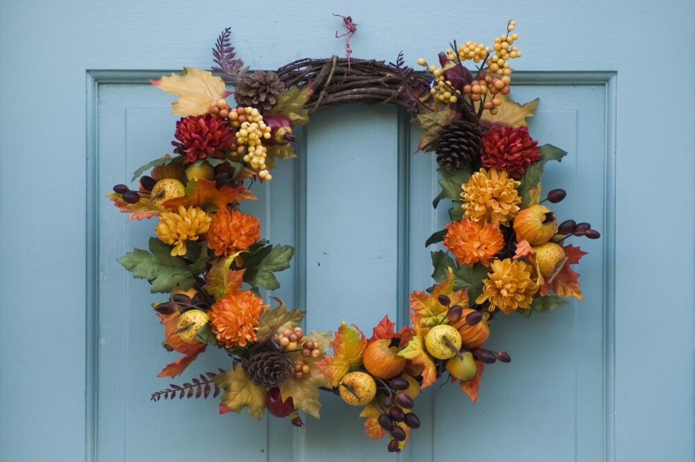 Autumn Door Wreath - Thanksgiving Door Decor