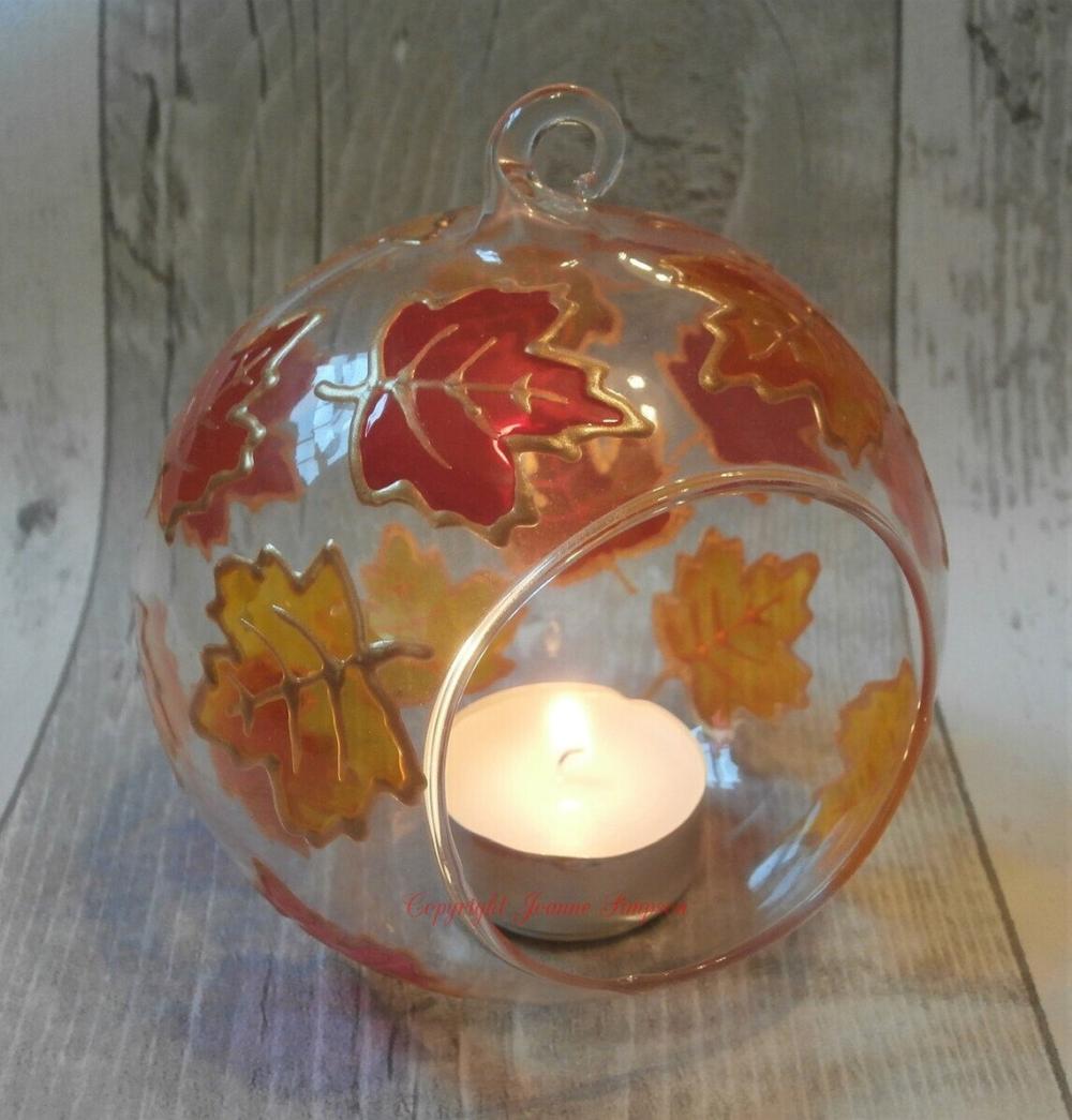 Autumn leaves with tealights thanksgiving centerpieces