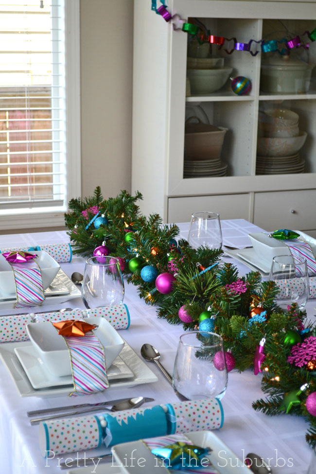 Colorful Christmas Table Decorations