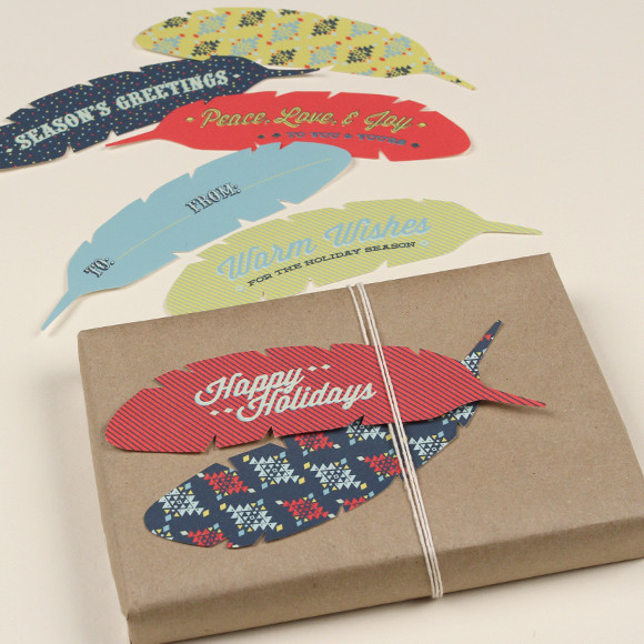 Feathers - Christmas Gift Tags